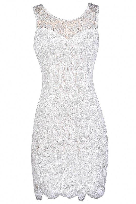 chinese dress ladies Zapaka Women Ivory Bodycon Midi Engagement Dress with Lace Bateau Neck Long Sleeve Bridal Dress, Ivory / US16 main image 1