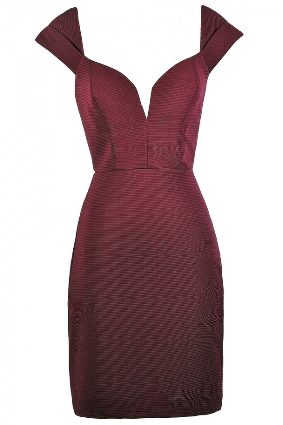 Burgundy cheap pencil dress