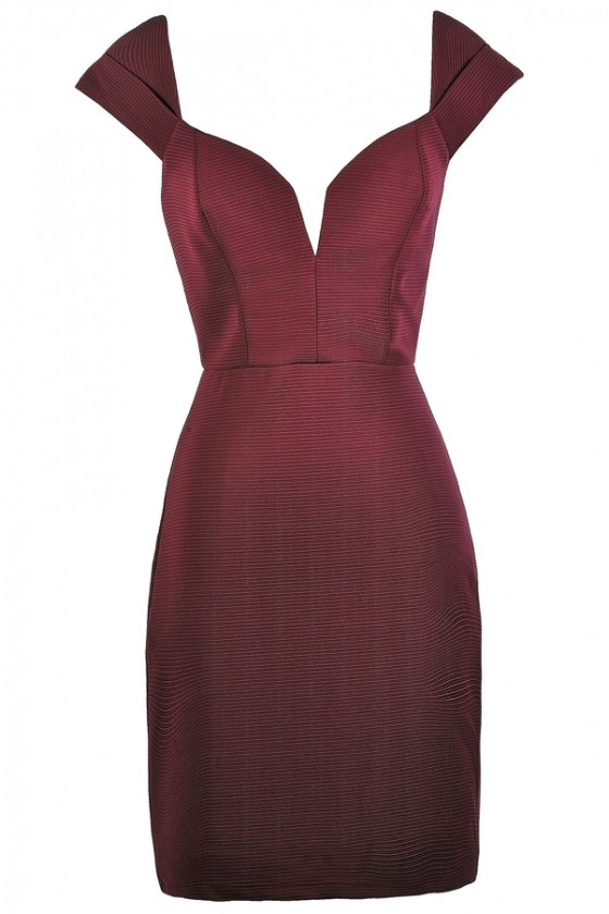 maroon pencil dress