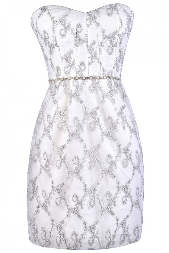 Black and white outlet embellished dress