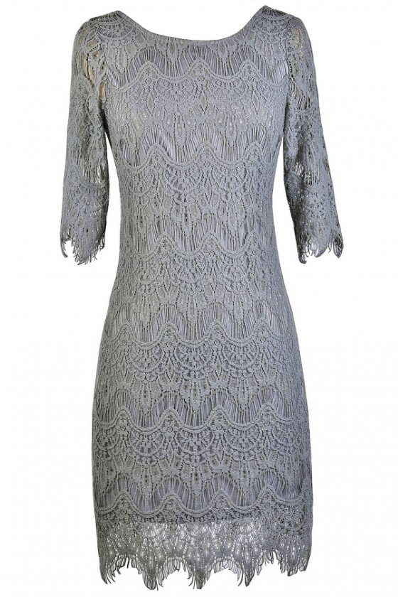 Gray lace dress online
