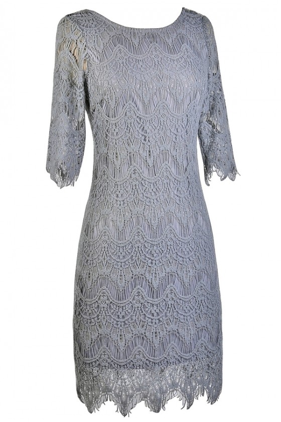 dark gray lace dress