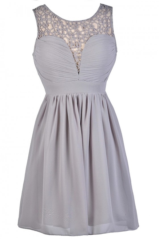 Net Work A Line Dress in Grey