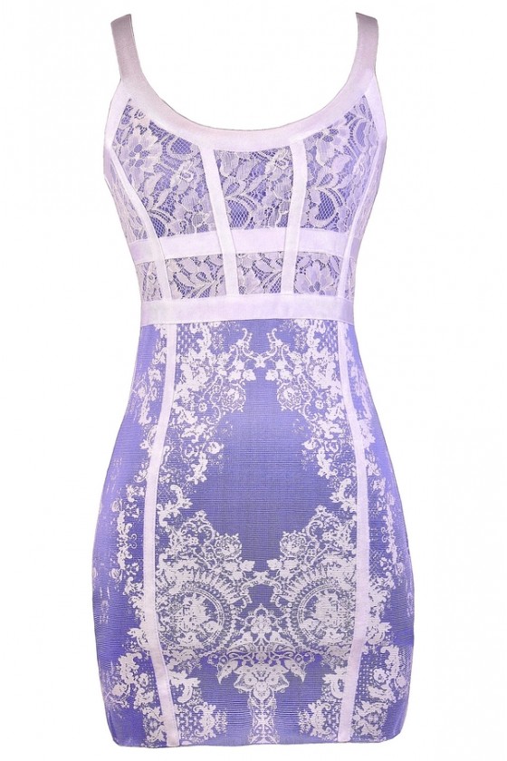 Picking Lavender Purple and White Bodycon Dress