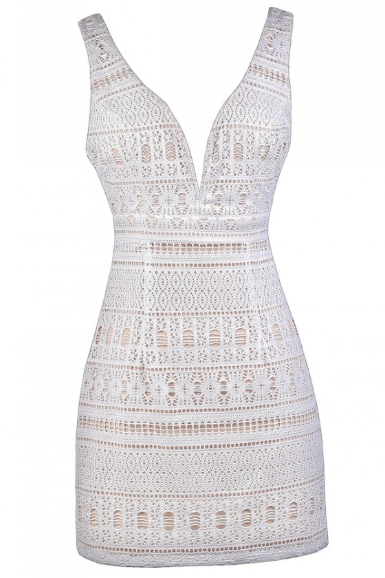 Cute white fitted dresses cheap