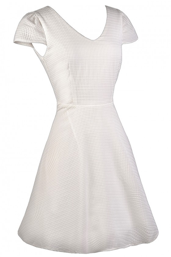 cap sleeve layered a-line mini dress in white Cap Sleeve White Dresses