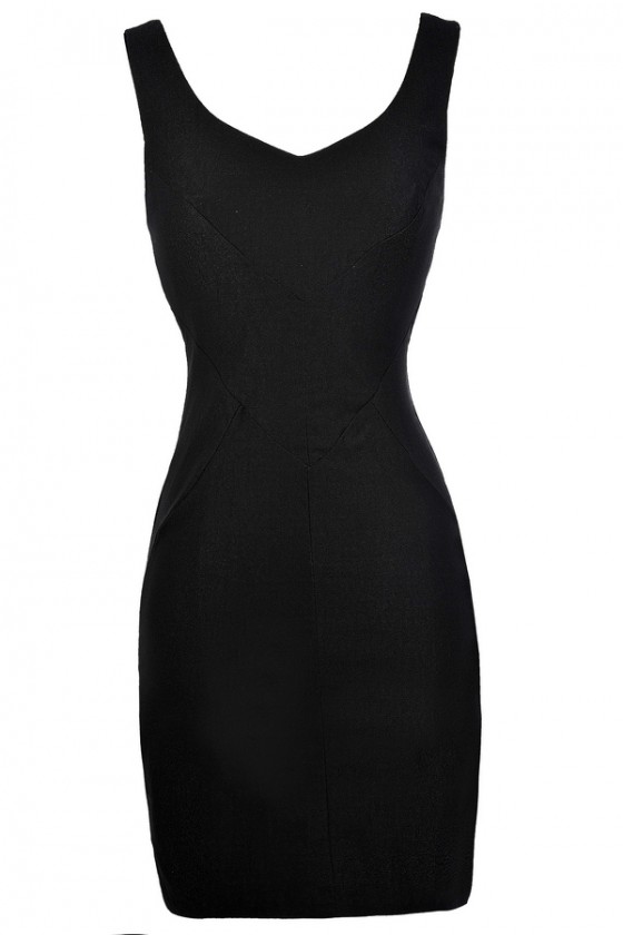 plain black pencil dress