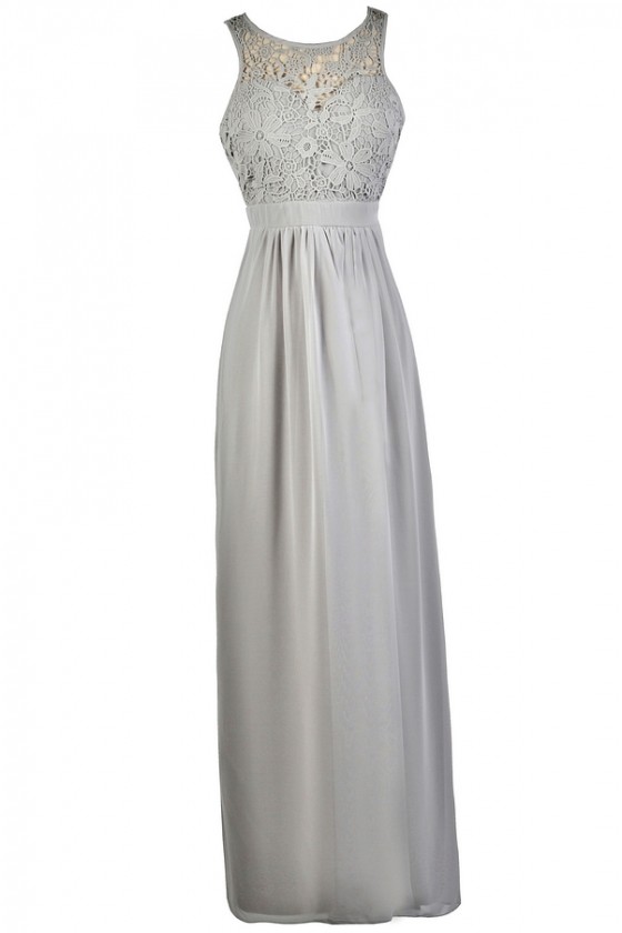 grey lace maxi dress