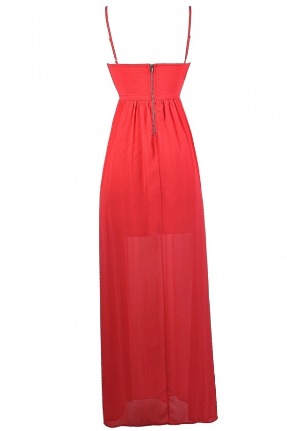 cherry red formal dress