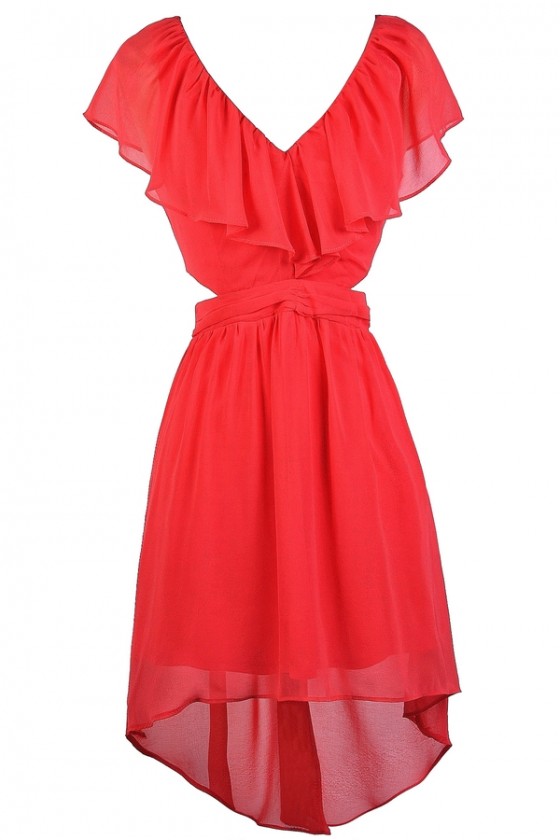 Coral high low dress best sale