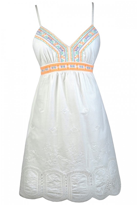 White hotsell embroidered sundress