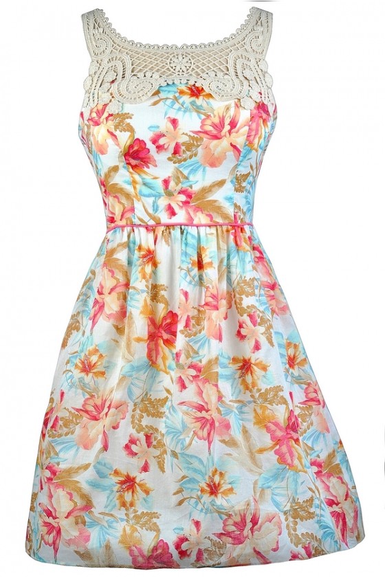 hawaiian motif dress