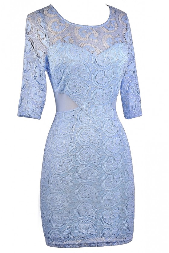 sky blue sheath dress