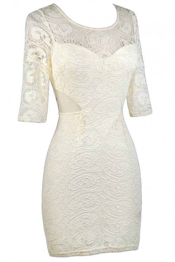 Beige Lace Dress Cream Lace Dress Beige Lace Cocktail Dress Cream Lace Party Dress Beige Lace Rehearsal Dinner Dress Beige Lace Bridal Shower Dress Cream Fitted Lace Dress Cream Lace Sheath Dress