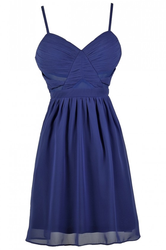 bright blue party dress