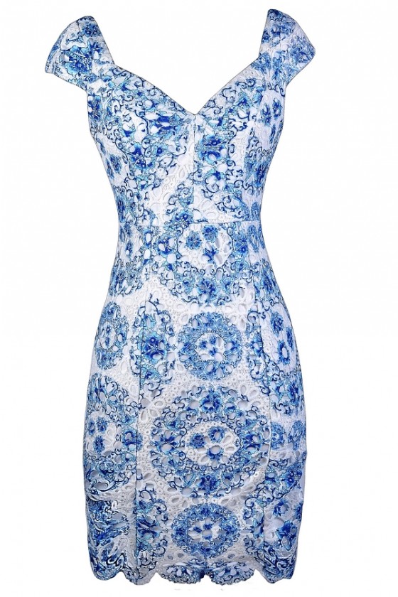 Blue And White Lace Dress Top Sellers ...