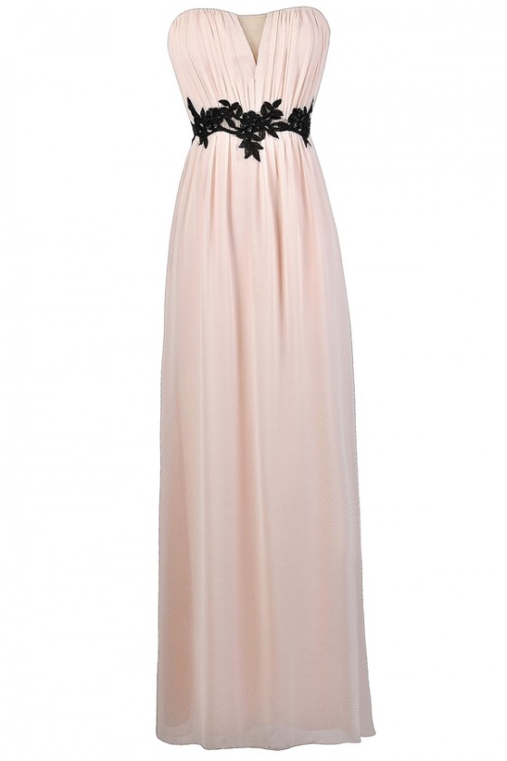 Black and shop pink maxi dress
