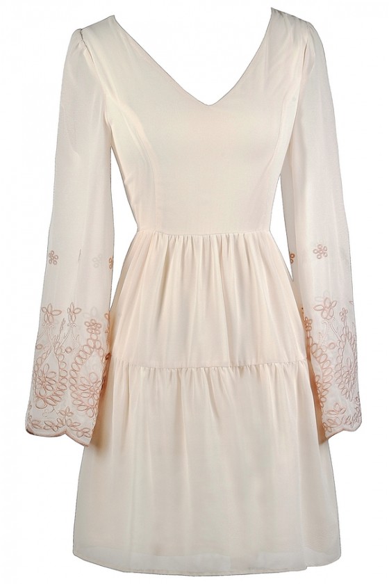Cream bell hotsell sleeve dress
