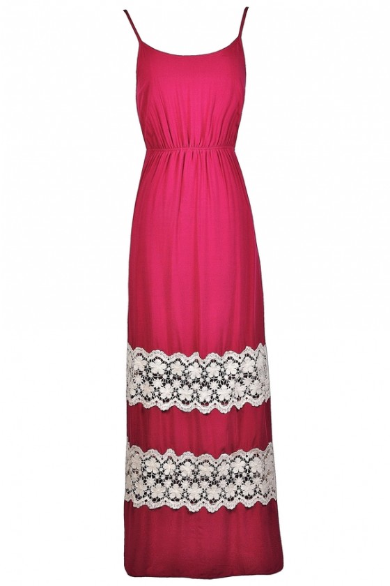 fuchsia pink maxi dress