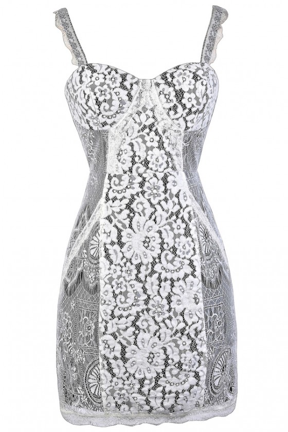 Ivory lace discount bodycon dress