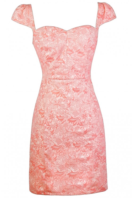 Coral pencil dress online
