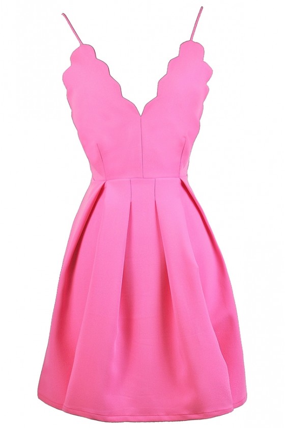hot pink a line dress