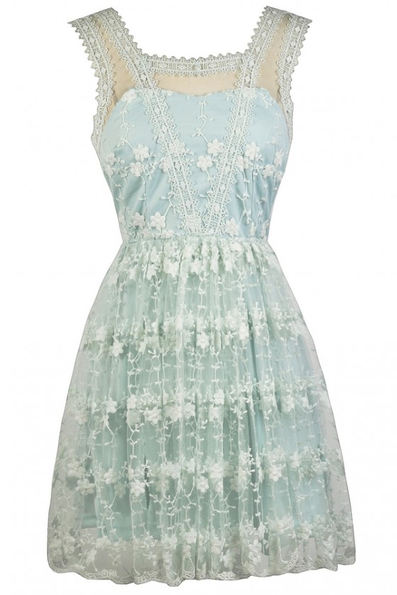 Embroidered mesh overlay dress online