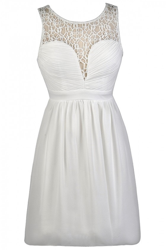White crochet outlet skater dress