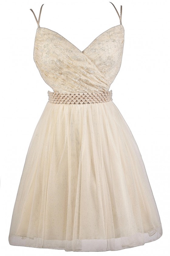 cream semi formal dress