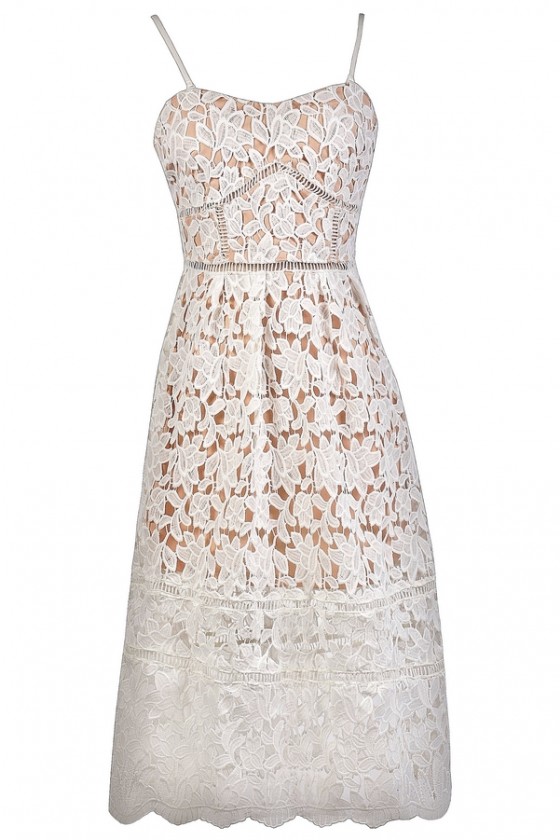 Crochet lace top chiffon midi dress hot sale
