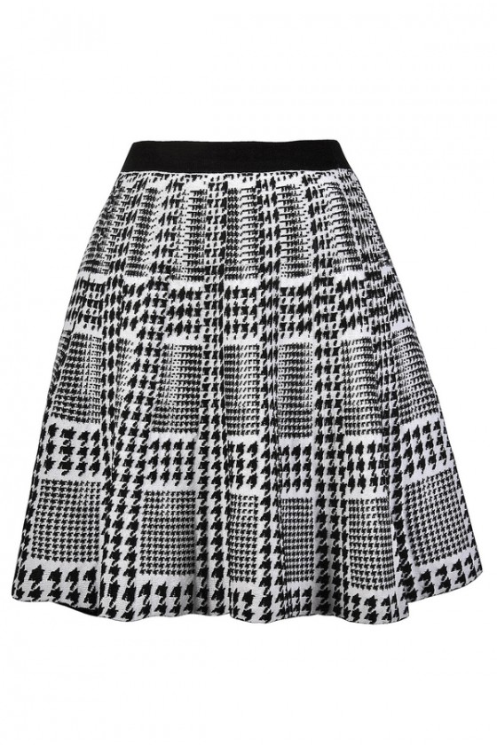 Black and Ivory Houndstooth Skirt, Houndstooth A-Line Skirt, Cute Two Piece  Outfit Lily Boutique