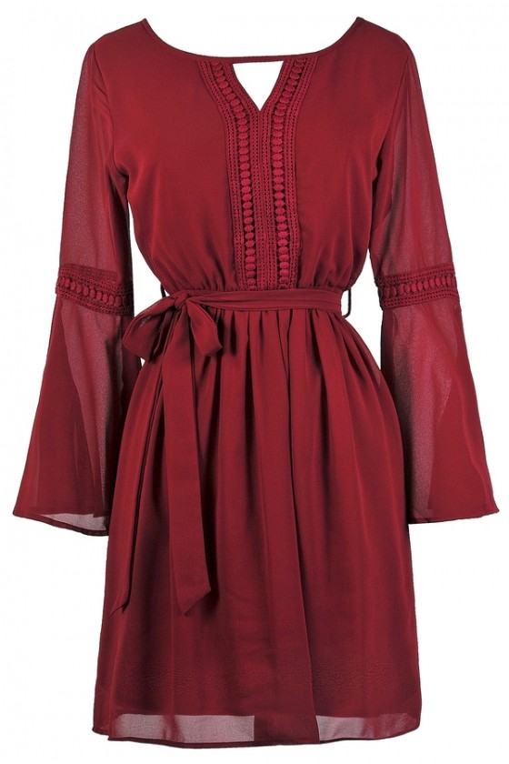 burgundy boutique dress