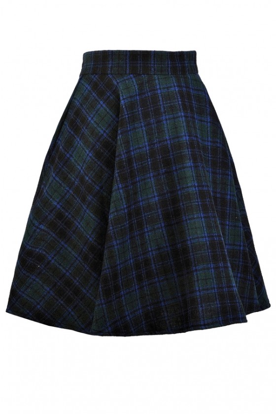 Black blue shop plaid skirt