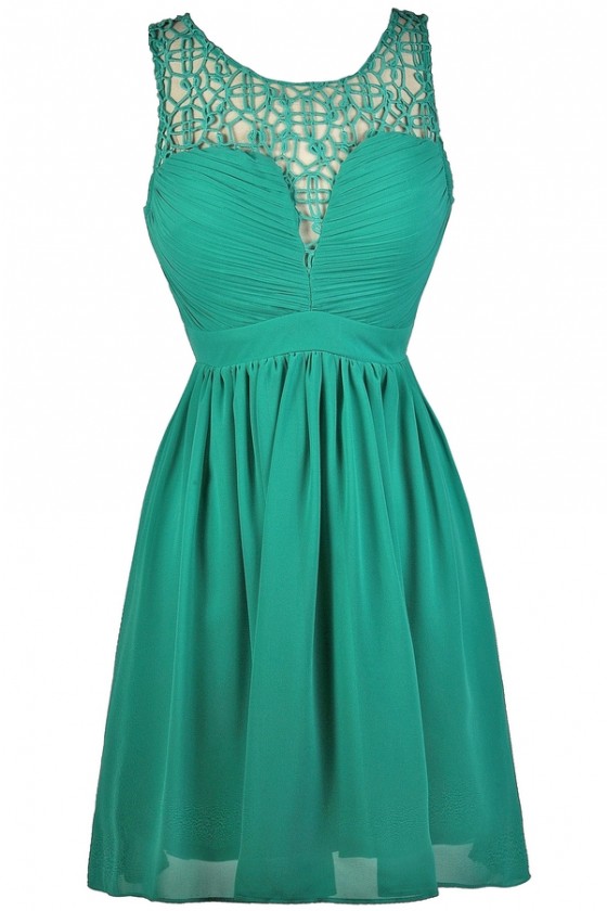 teal a line dress