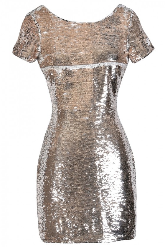 Gold Sequin Party Dress, Cute New Year ...