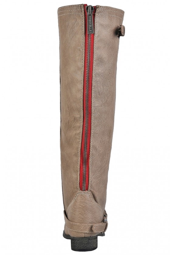 Boots with red zipper down hot sale the back
