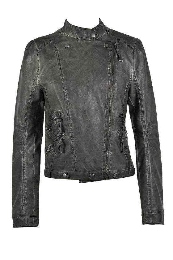 Leatherette jacket top