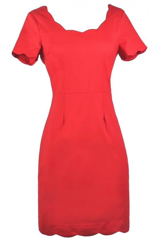 Red Pencil Dress Cute Red Dress Red Dress Boutique Dress Online Boutique Dress Lily Boutique