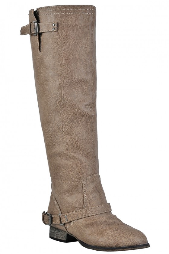 Beige riding boots top