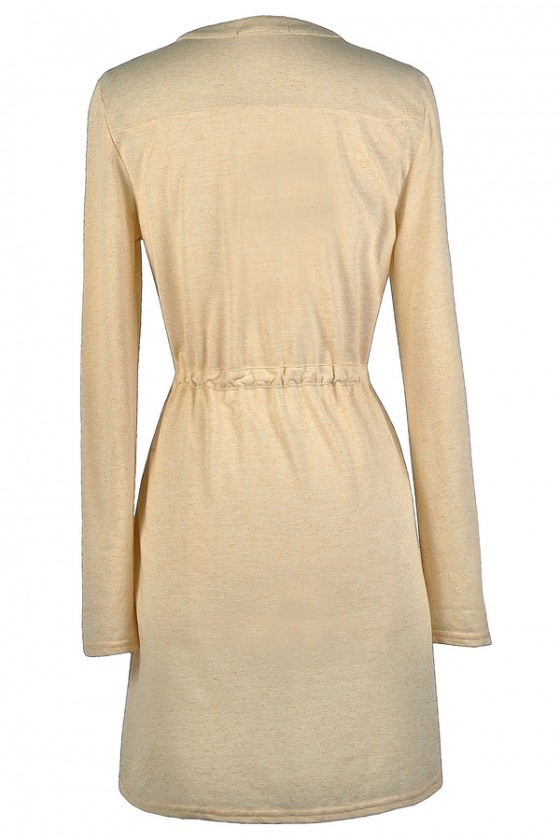 Robe Tunique Beige Douce Et Chaude En Laine - Taille 16 - Manches Longues - Style Pull Robe - Dorothy Perkins