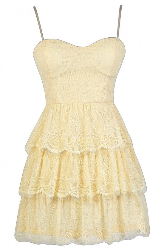 Tiered Cream Lace Top, Cute Lace Top, Cream Bustier Lace Top Lily