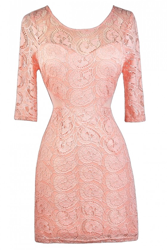 bodycon pink lace dress