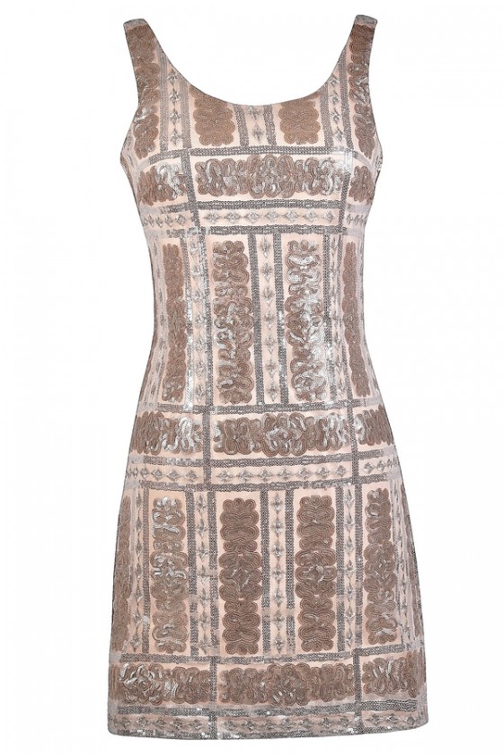 rose gold gatsby dress