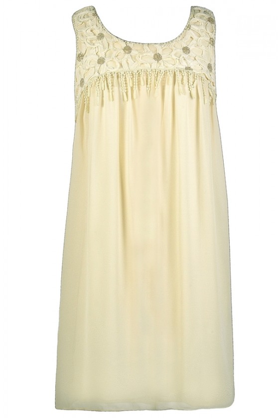 Cream flowy dress best sale