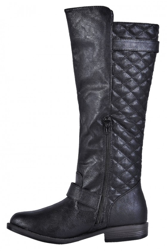 Quilted riding boots black outlet