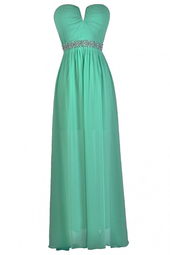 Jade Green Satin Plunge Front Tie Cuff Dress | Dressed in Lucy