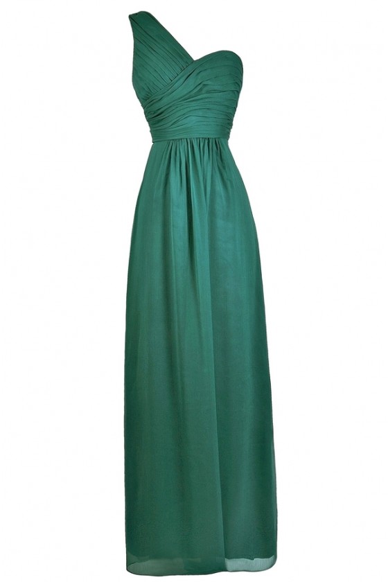 Emerald Green Bridesmaid Dress | Green Maxi Dress | One Shoulder Forest Green Maxi | Lily Boutique Emerald Green Bridesmaid Dress | Green Maxi Dress | One Shoulder Forest Green Maxi | Lily Boutique