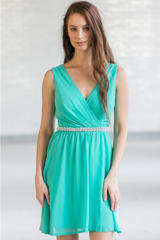 Fun and Fanciful Lace Dress in Mint Sage