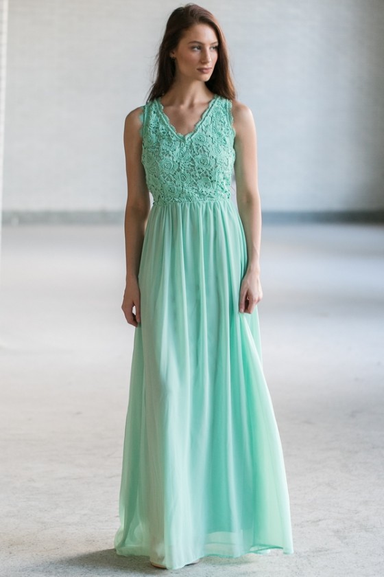 teal green maxi dress