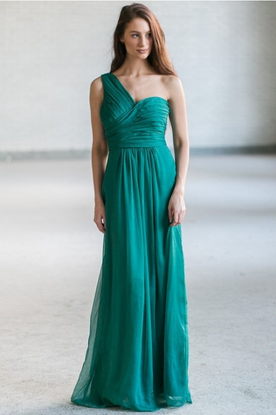 emerald chiffon dress